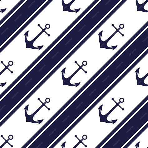 Premium Vector | Anchors seamless pattern in white and dark blue colors ...