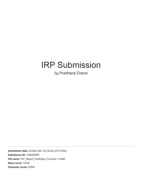 IRP Submission-converted - IRP Submission by Prarthana Chand Submission ...