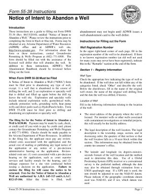 Fillable Online azwater arizona department of water resources noia form ...