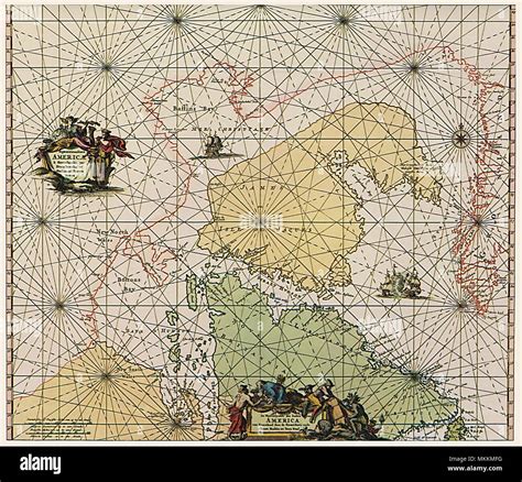 Map of Hudson Bay and Greenland 1715 Stock Photo - Alamy