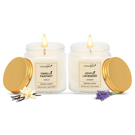 Buy Vanilla & Lavender Scented Soy Wax Jar Candles for Home & Decor ...