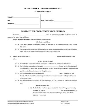 Ga Divorce Papers Online - Fill Online, Printable, Fillable, Blank ...