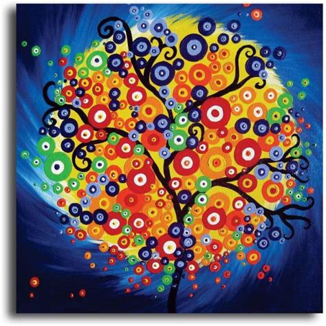 PIXELARTZ Canvas Painting - Tree Of Life Painting (35 X 35) - Without ...