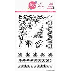 Mudra Stamps - Henna Elements -"6x4"Clear Art & Craft Photo Polymer ...