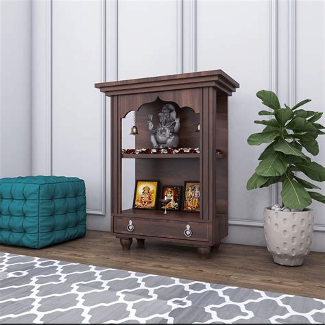EVERGREEN HOME DECOR sevan Wood Temple/Pooja mandir for Office and Home ...