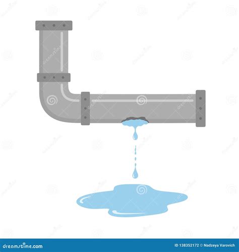 Leaking Pipe With Flowing Water Vector Illustration | CartoonDealer.com #138470713