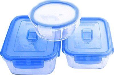 Buy Luminarc Blue Mirror Finish Containers - Set of 3 Online at Low ...
