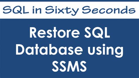 Image result for SQL Restore Database Script