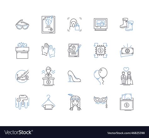 Fashion manufacturing line icons collection Vector Image