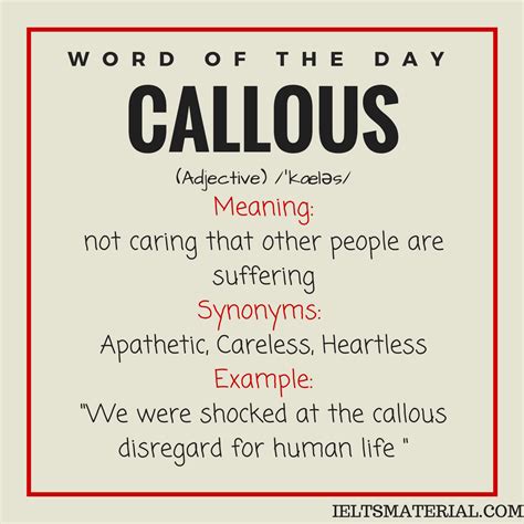 Callous - Word Of The Day For IELTS Speaking And Writing