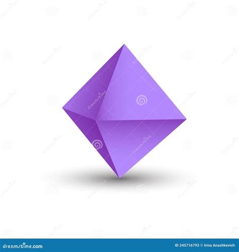 Ilustração De Um Octaedro Roxo Sobre Um Fundo Branco Com Um Gradiente ...