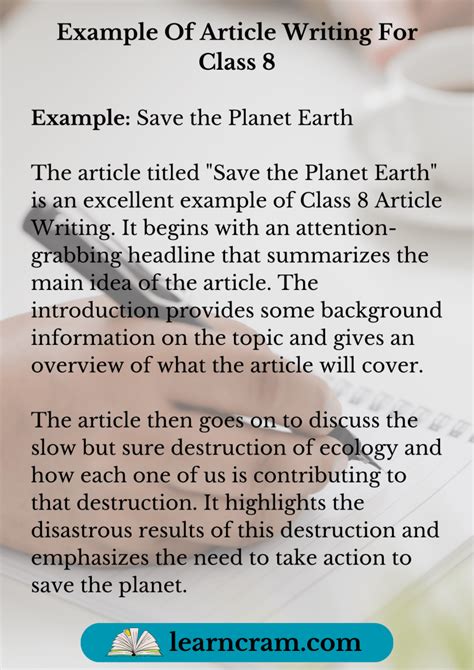 Article Writing Class 8 Examples 的图像结果