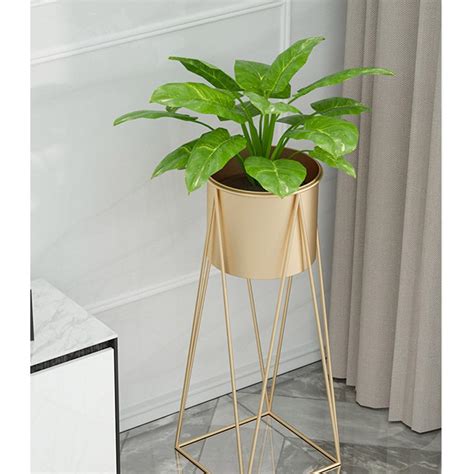 SH IMPEX Modern Metal Floor Flower Stands For Living Room Bedroom ...