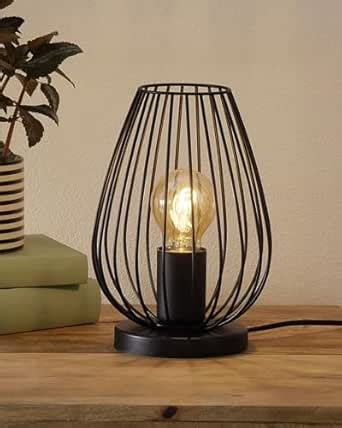Buy Homesake Metal Cage Table Lamp, Vintage Flame Incandescent E27 ...