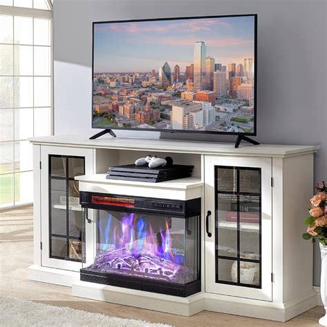 White Tv Stand With Fireplace 50 Inch at Ryan Hannum blog