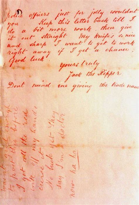 Jack The Ripper Letters Dear Boss