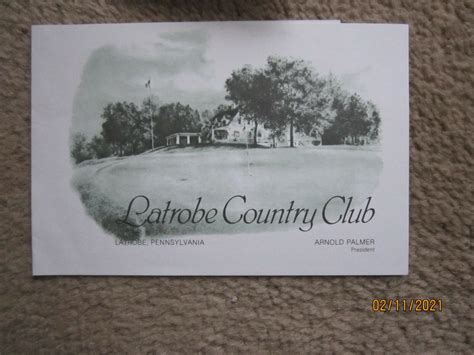 LATROBE COUNTRY CLUB GOLF SCORECARD LAUREL VALLEY LIGONIER ARNOLD ...