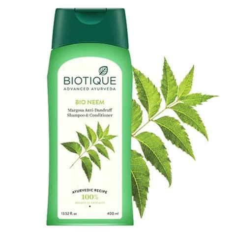 "BIOTIQUE Bio Neem Anti-Dandruff Shampoo & Conditioner - Margosa, 400 ...