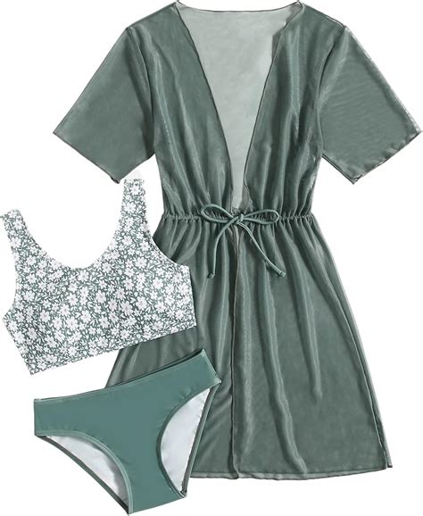 Romwe Girl's 3 Pack Floral Bikini Set | Ubuy India