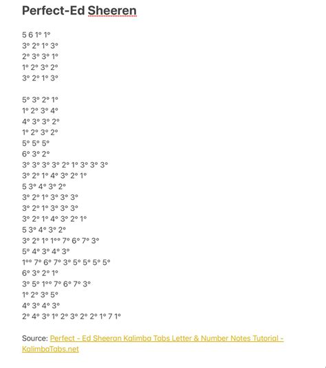 Image result for Kalimba Music Using Numbers