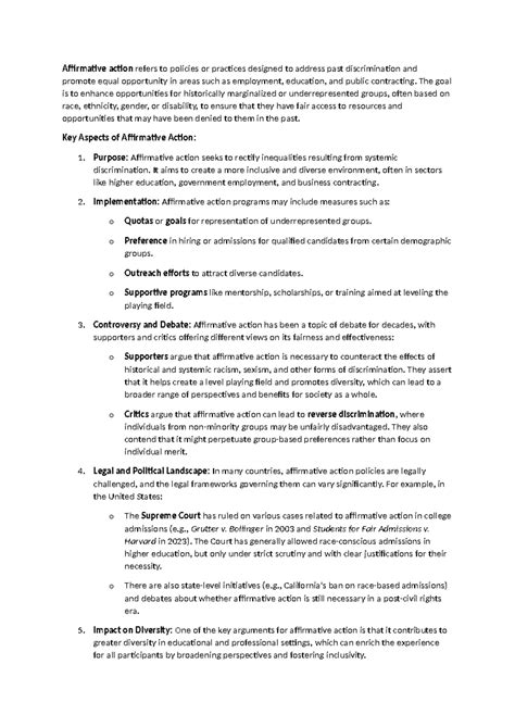 Affirmative Action: Addressing Discrimination & Promoting Diversity ...