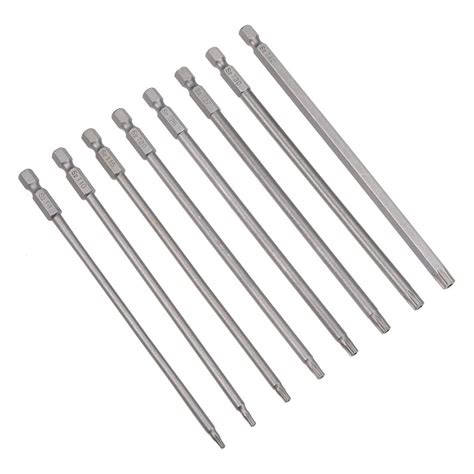 uxcell 8pcs Torx Bits Set 1/4 Inch Hex Shank T8-T40 Magnetic 150mm ...