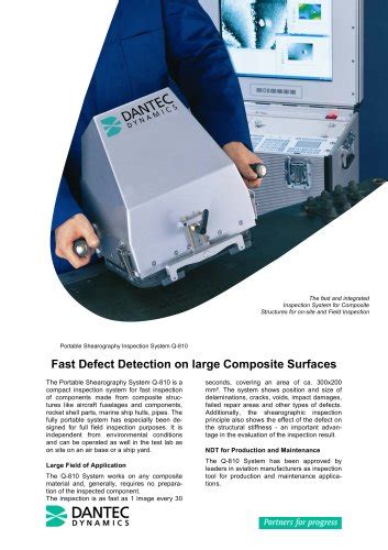 Laser shearography (Q-800) - Dantec Dynamics A/S - PDF Catalogs ...