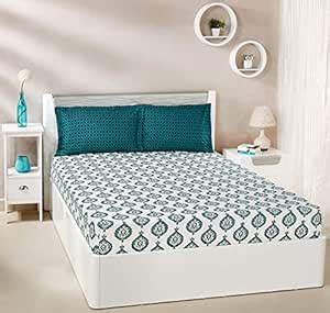Amazon Brand - Solimo Damask Dreams 144 TC 100% Cotton Double Bedsheet ...