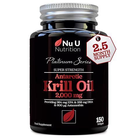 Buy Antarctic Krill Oil 2000mg - 150 High Strength Softgel s - Omega 3 ...