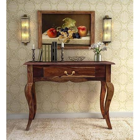 Shilpi Handmade Sheesham Wood Royal Look Console Brown Gloss Finish ...