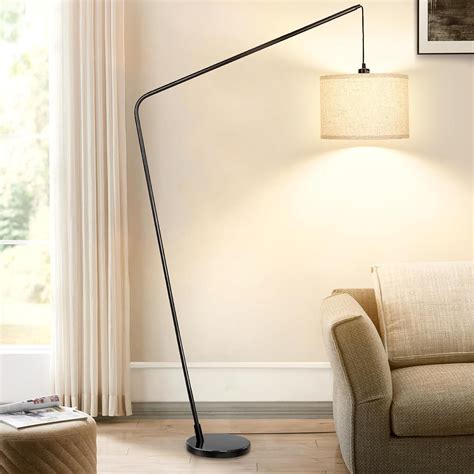 Qingmiao Modern Floor Lamp for Living Room Bedroom, Black Marble Base ...