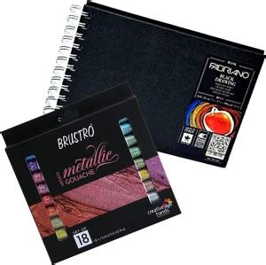 Flipkart.com | BRuSTRO Artists Metallic Gouache Set of 18 x 12ml with ...