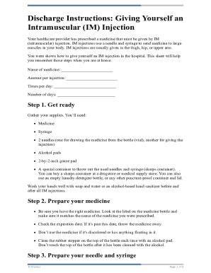 Fillable Online Giving Yourself an Intramuscular (IM) Injection in the ...