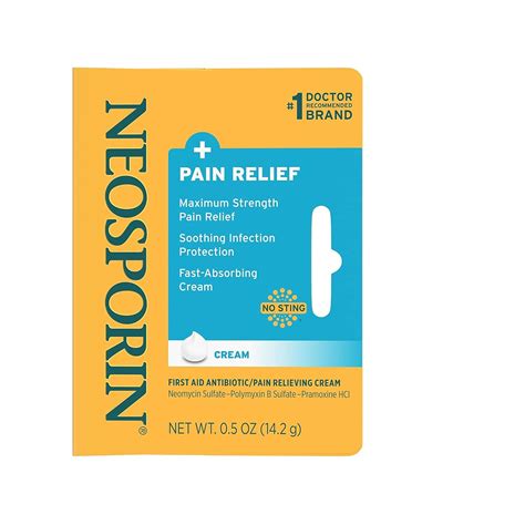 Neosporin Maximum Strength Pain Relief Cream - First Aid Antibiotic & Analgesic for Cuts Scrapes ...
