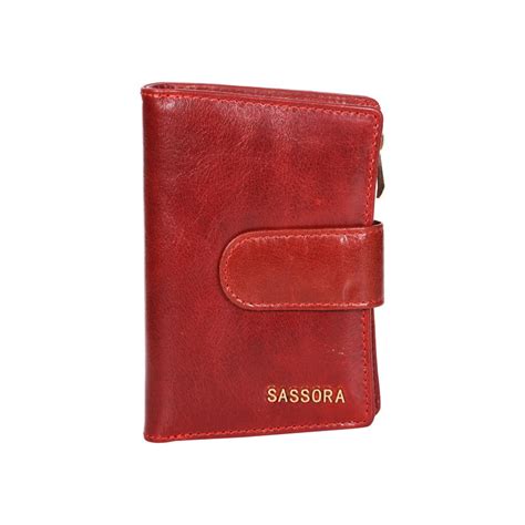 Buy Sassora Genuine Leather Maroon RFID Protected Women Wallet (M) Online
