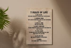 7 Rules of Life Motivational Poster | A4 Size MDF Board Wall Decor ...