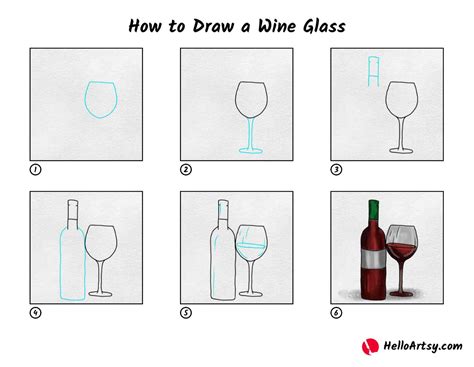 Wine Bottle And Glass Drawing