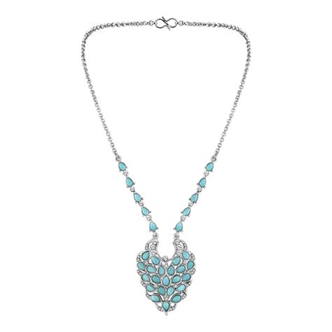 Mahi Peacock Feather-Shaped Necklace with Blue Crystals for Women (PS1 ...