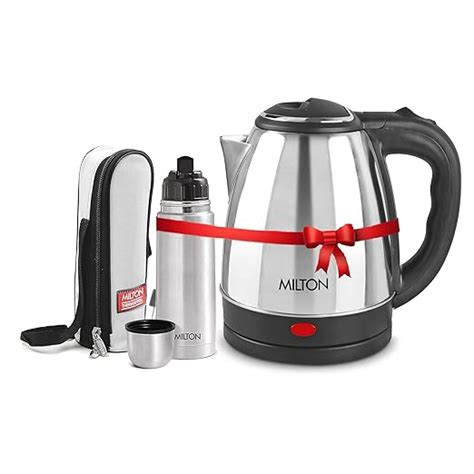 MILTON Euroline Combo Set Go Electro Stainless Steel Electric Kettle, 2 ...