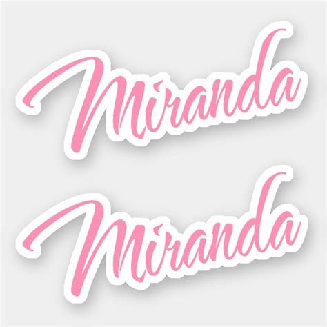 Miranda Decorative Name in Pink x2 Sticker | Miranda, Kids stationery ...