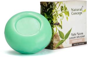 NATURAL CONCEPT CONCEPT Neem Tulsi Soap Pack of 4 - Herbal Acne Control ...