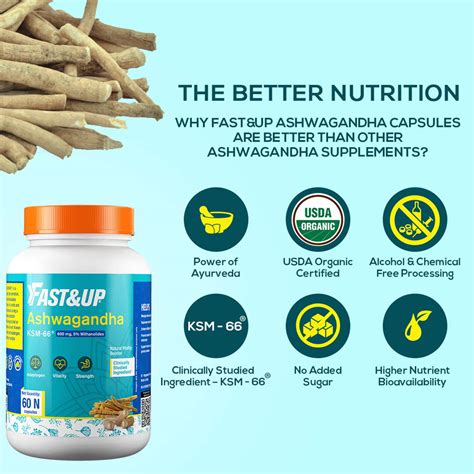 Buy FAST&UP ASHWAGANDHA(KSM-66)-NATURAL VITALITY BOOSTER-USDA ORGANIC ...
