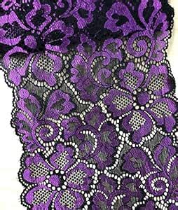 Zhiheng 5 Yards Metallic Floral Lace Ribbon Stretch Tulle Lace Trim ...