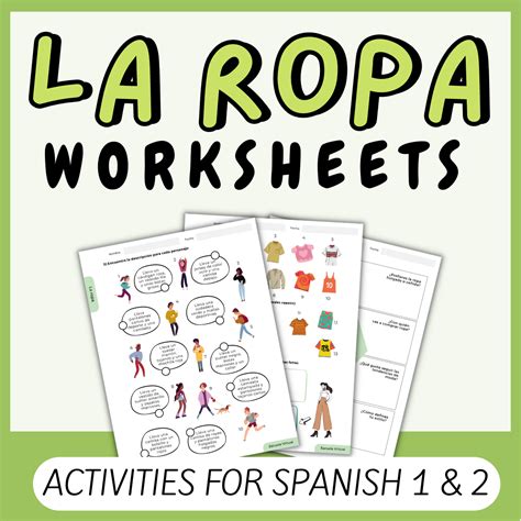7 Worksheets for the Clothes Unit in Spanish Class - La Ropa ...