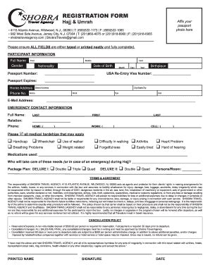 Shobra Travel Agency Registration Form - Fill and Sign Printable ...