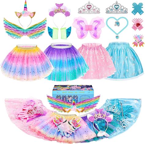 Little Girls Dress Up Costume Set, Fairy and Mermaid Princess Dress Up ...