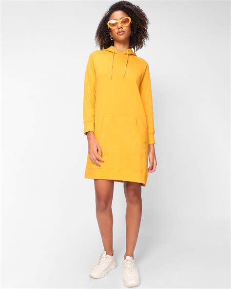 Buy Women's Yellow Hoodie Dress Online at Bewakoof