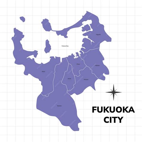 Premium Vector | Fukuoka City map illustration Map of the City in Japan