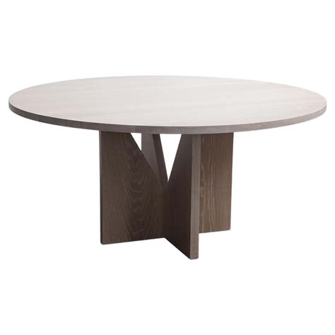 Contemporary Round Dining Table in White Oak Wood by Last Workshop ...