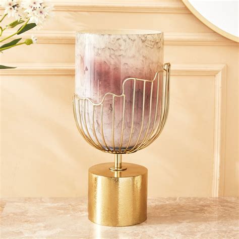 Buy Paloma Rio Glass and Metal Hurricane Candle Holder - Large from ...